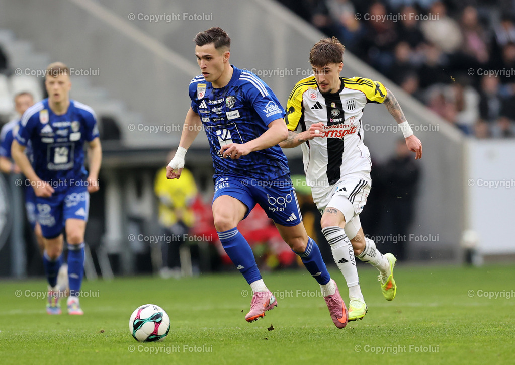 A_LUI_080326_07 | SPORT,FUSSBALL.ADMIRAL BUNDESLIGA LASK -RZ PELLETS WAC 08.03.2026 IM BILD : CHRISTOPH LANG  (LASK) UND EMIN KUJOVIC  (WAC) FOTO: FOTOLUI/MW