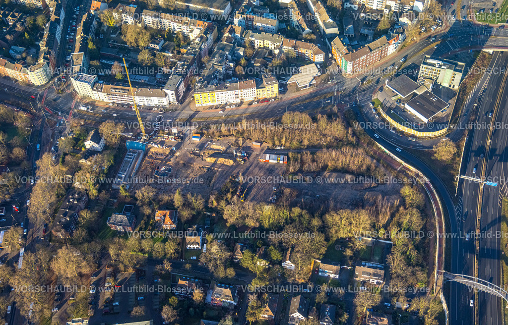 Duisburg241202430 | Luftbild, Baugebiet an der Mercatorstraße. rechts Gewerbegebiet und Autobahn A59 und Fahrradbrücke, Dellviertel, Duisburg, Ruhrgebiet, Nordrhein-Westfalen, Deutschland