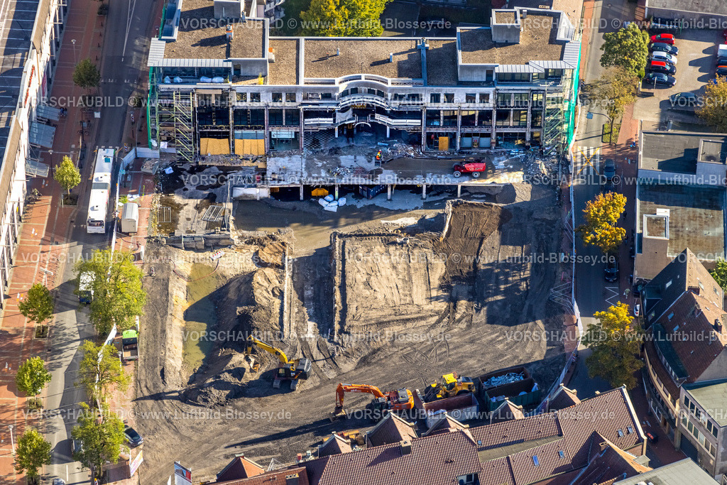 Hamm241007002 | Luftbild, Baustelle mit Abriss der Westhälfte der Ritterpassage, Mitte, Hamm, Ruhrgebiet, Nordrhein-Westfalen, Deutschland