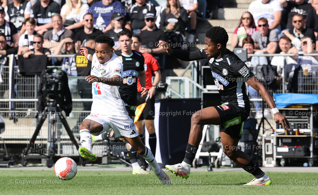 A_LUI_240525_16 | SOORT FUSSBALL ADMIRAL BUNDESLIGA STURM GRAZ -RZ PELLETS WAC 24.05.2025 IM BILD: FALLY MAYULU (STURMGRAZ) UND THIERNO BALLO  (WAC) FOTO: FOTOLUI/MW