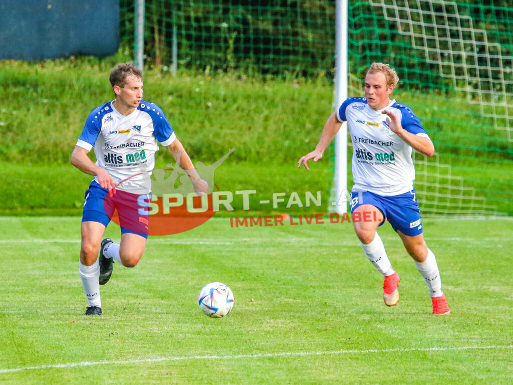 Austria Klagenfurt Amateure - SK Treibach 1-1, Kärntner Liga 2. Runde | Julian Maurer (SK Treibach #18) Lukas Pippan (SK Treibach #7) Austria Klagenfurt Amateure - SK Treibach 1-1 am 08.08.2023 in Brückl
(Sportplatz), Austria, (Photo by Ernst Krawagner sport-fan.at) - Realisiert mit Pictrs.com