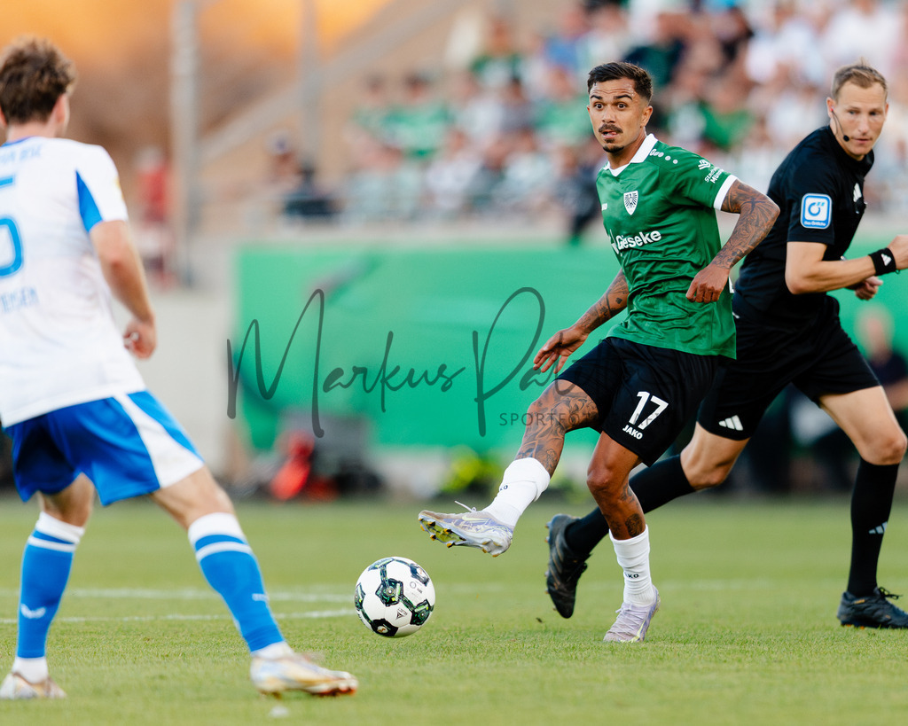 DFB-Pokal 2025/2026, 1. Runde: SC Preußen Münster - Hertha BSC Berlin | Münster, 18.08.2025: DFB-Pokal 2025/2026, 1. Runde, SC Preußen Münster gegen Hertha BSC Berlin im LVM-Preußenstadion in Münster.(Foto: sportfotografie.ms | Markus Paletta) - Realisiert mit Pictrs.com