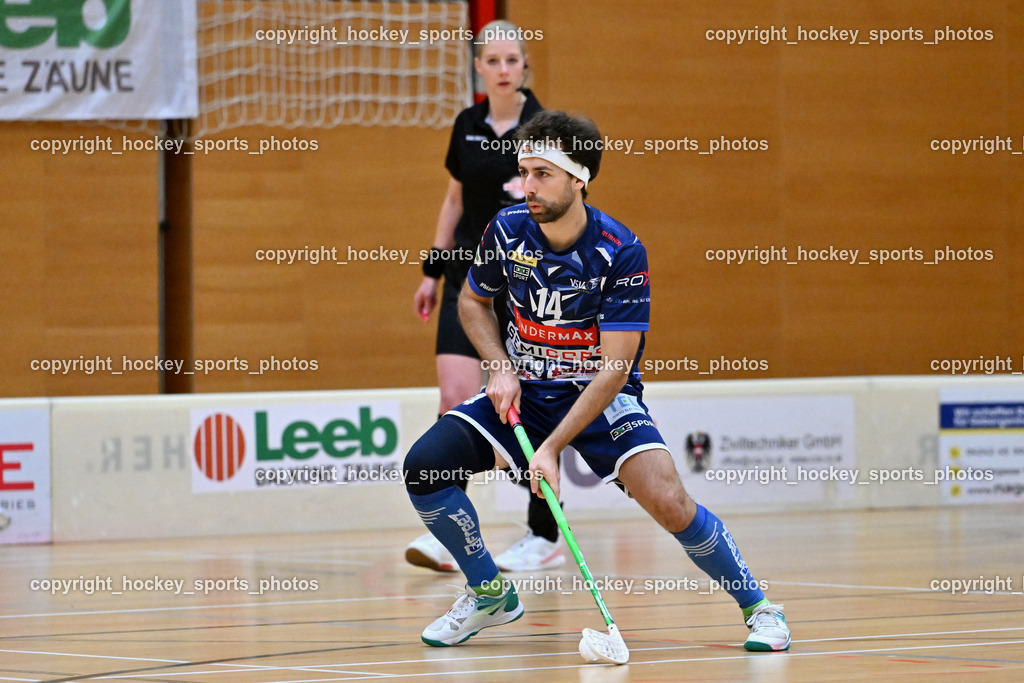 VSV Unihockey vs. SZPK Floorball | #14 Michael Klemm VSV Unihockey, VSV Unihockey vs. SZPK Floorball, VSV Unihockey vs. SZPK Floorball am 23.11.2024 in Villach (Ballspielhalle St. Martin), Austria, (Photo by Bernd Stefan)