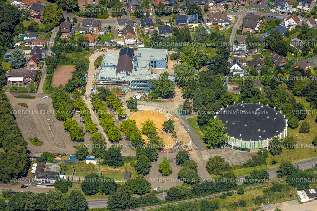 Wesel240802459 | Luftbild, Gemeinschaftsgrundschule Fusternberg GGS mit Baustelle und Neubau Erweiterungsbau, Fusternberg, Wesel, Ruhrgebiet, Niederrhein, Nordrhein-Westfalen, Deutschland