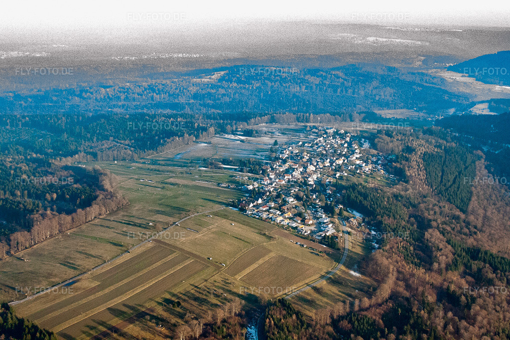 Luftbild: Ortsansicht von Nordwesten im Ortsteil Freiolsheim in Gaggenau im Bundesland Baden-Württemberg in Deutschland. Foto: IMG_62042.jpg vom 31.01.2014 durch Werner Riehm/FLY-FOTO.de