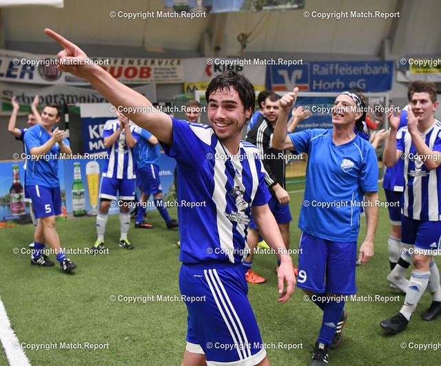 Hallenfussball; Stadtteilpokal Horb 2017/2018 | Hallenfussball; Stadtpokal Horb 2017/2018   04.01.201836. Turnier Ausrichter SV DiessenFINALESG Ahldorf / Muehlen - SG Dettlingen / Bittelbronn /DiessenJUBEL SG A /M; Matchwinner Pascal Trick (Mitte) erzielte das Tor zum 1-0 SiegFOTO: Pressefoto ULMER/Markus UlmerxxNOxMODELxRELEASExx
