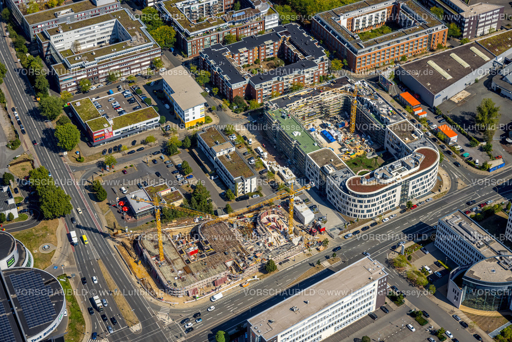 Essen220807374 | Luftbild, Baustelle Projekt Neue Weststadt mit Neubau Bürohaus an der Frohnhauser Straße Ecke Kurt-Jooss-Straße, Westviertel, Essen, Ruhrgebiet, Nordrhein-Westfalen, Deutschland