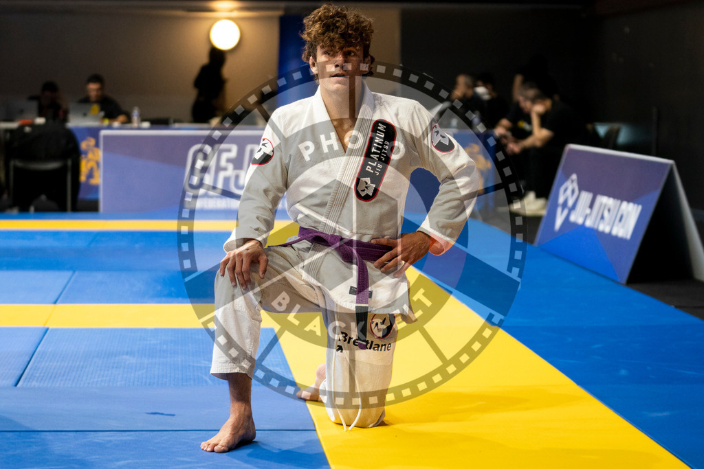 20240123PBB00573 | Fighters compete during the second day of the IBJJF European Championship in Paris, France, on January 23, 2024.