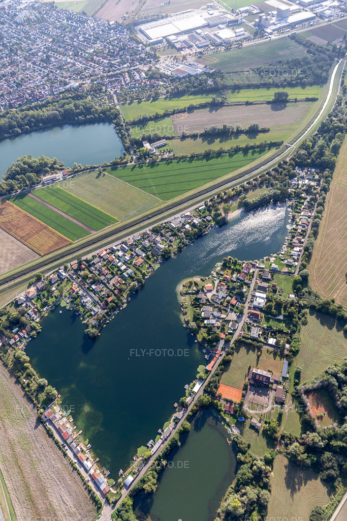 Luftbild: Hohwiesensee in Ketsch im Bundesland Baden-Württemberg in Deutschland. Foto: IMG_122716.jpg vom 11.09.2020 durch Werner Riehm/FLY-FOTO.de