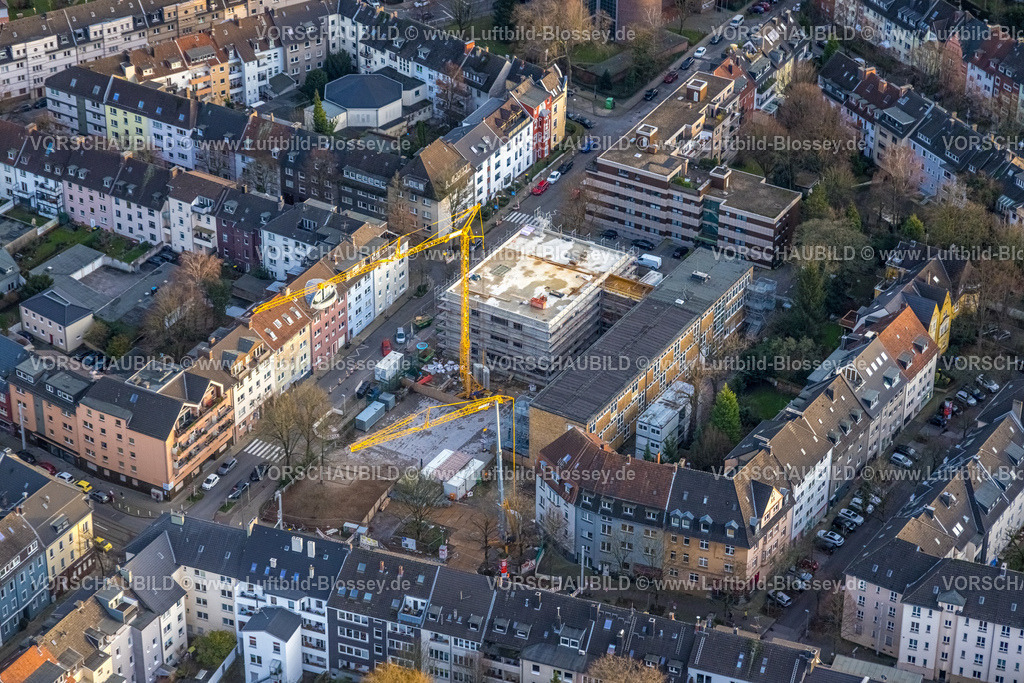 Essen230101698 | Luftbild, Sternschule, Baustelle mit Neubau, Brigittastraße, Rüttenscheid, Essen, Ruhrgebiet, Nordrhein-Westfalen, Deutschland