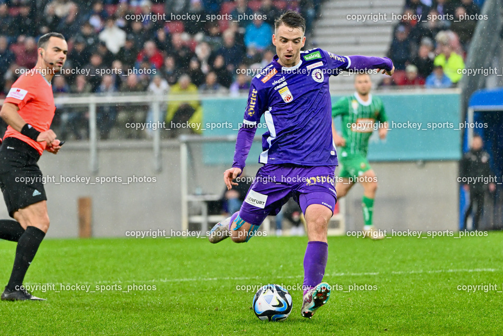 Austria Klagenfurt vs. SK Rapid 10.3.2024 | Stefan Ebner Referee, #23 Max Besuschkow
