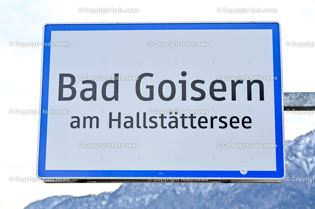 Bad Goisern_ 13.01.2023-43 | 13.01.2023, Bad Goisern, AUT, Bad Goisern, im Bild Ortstafel, Ortschild, Ortsanfang, Tafel, Schild