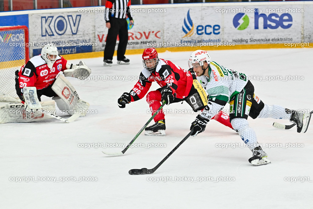HDD Jesenice vs. EC Bregenzerwald 30.9.2022 | #44 Lipsbergs Roberts, #26 Rep Ozbej, #30 Avsenik Urban