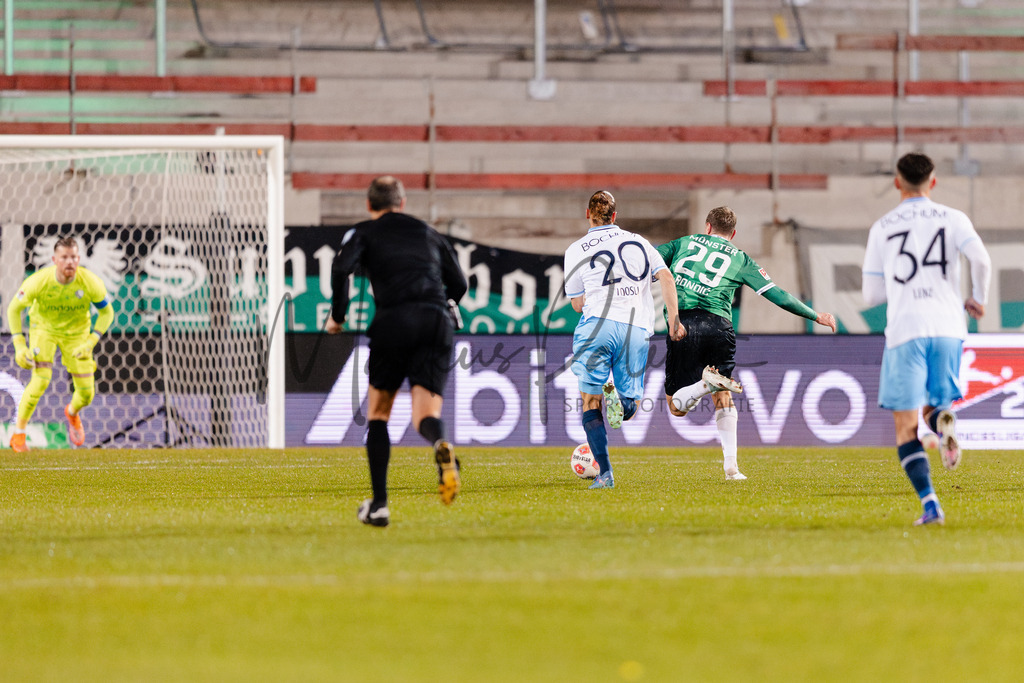 2. Bundesliga, Saison 2025/26, 21. Spieltag: SC Preußen Münster - VfL Bochum | Münster, 06.02.2026: 2. Bundesliga, 21. Spieltag, SC Preußen Münster gegen VfL Bochum im LVM-Preußenstadion in Münster. Foto: sportfotografie.ms | Markus Paletta - Realisiert mit Pictrs.com
