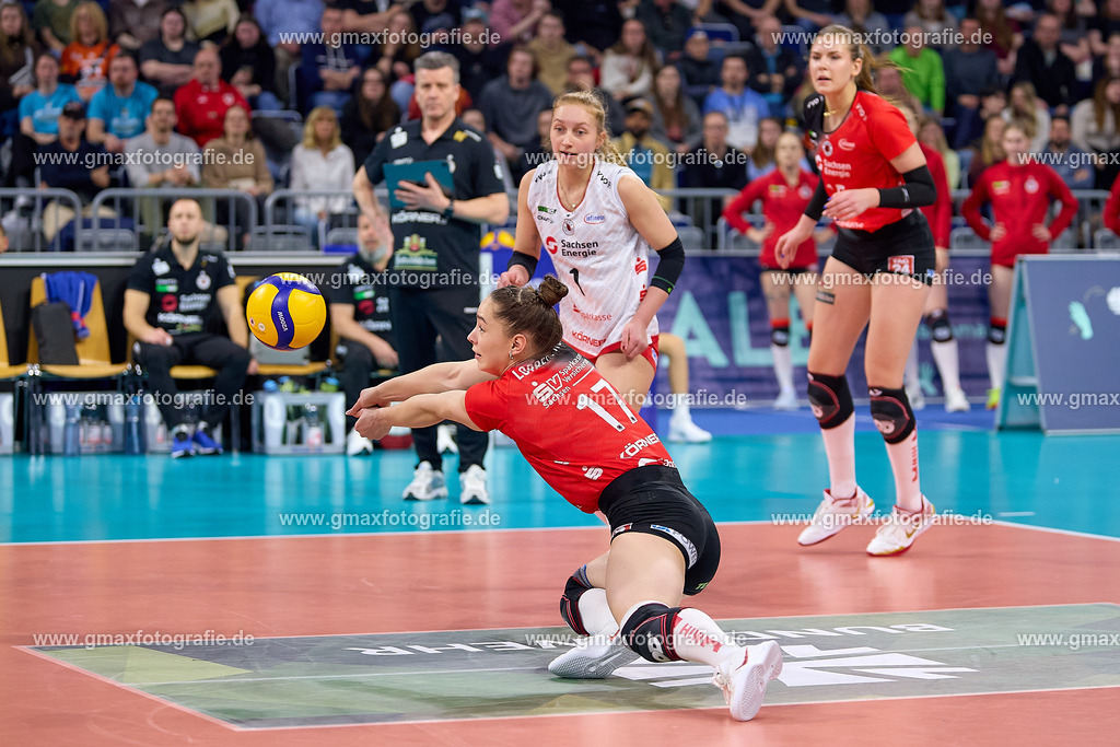 GER, Dresdner SC - USC Muenster, Volleyball, DVV-Pokalfinale Frauen 2025, 02.03.25 | GER, Dresdner SC - USC Muenster, Volleyball, DVV-Pokalfinale Frauen 2025, 02.03.25Foto: Gerald Oelze-de Stoppany