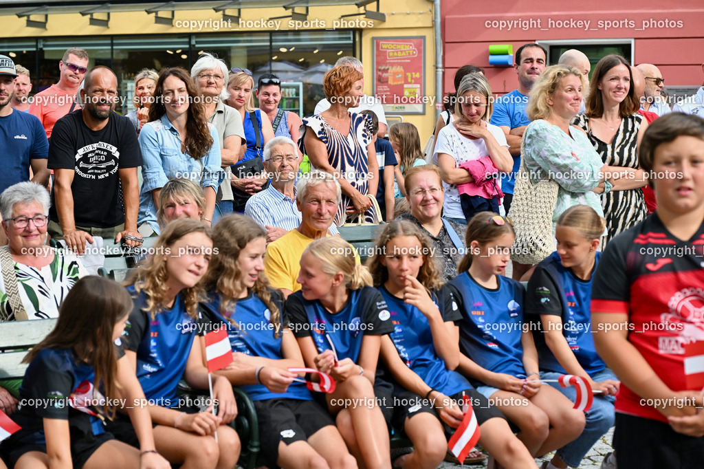 Empfang Heiko Gigler in Gmünd | Besucher Empfang Heiko Gigler, Schwimmverein Spittal, Empfang Heiko Gigler in Gmünd, Empfang Heiko Gigler in Gmünd am 14.08.2024 in Gmünd (Hauptplatz Gmünd), Austria, (Photo by Bernd Stefan)
