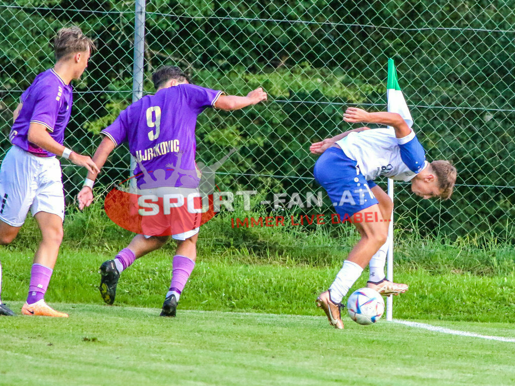 Austria Klagenfurt Amateure - SK Treibach 1-1, Kärntner Liga 2. Runde | Bego Kujrakovic (Austria Klagenfurt Amateure #9) Austria Klagenfurt Amateure - SK Treibach 1-1 am 08.08.2023 in Brückl
(Sportplatz), Austria, (Photo by Ernst Krawagner sport-fan.at) - Realisiert mit Pictrs.com