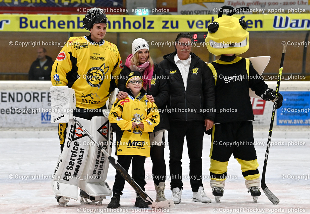 EC Spittal Hornets vs. ESC Steindorf 28.10.2023 | Spieler des Abends, #1 Zauchner Rene, Obmann EC Spittal Hornets Zauchner Ludwig