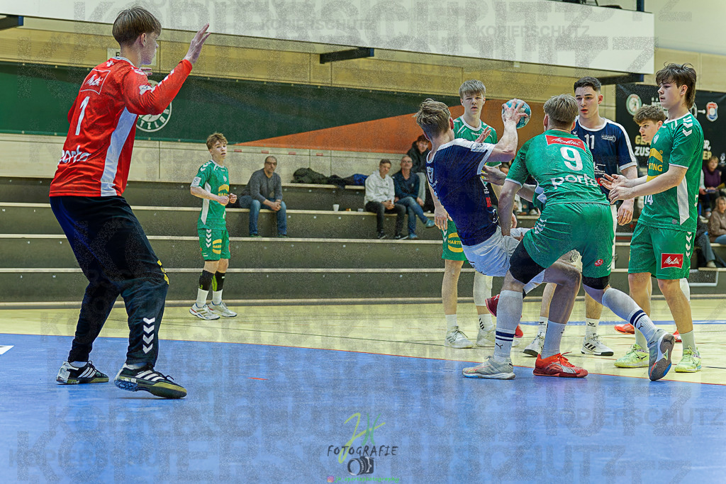 mJB Pokalrunde dt. Meisterschaft, TV Hüttenberg - TSV GWD Minden | mJB Pokalrunde dt. Meisterschaft, TV Hüttenberg - TSV GWD Minden am 15.03.2025 in Münchholzhausen (Sporthalle Münchholzhausen)Photo © 2025 - Jörg Heinrich - Realisiert mit Pictrs.com