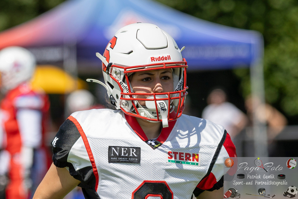 GFLW 1: German Football League Women 1: Rodgau Pioneers Ladies - Stuttgart Scorpions Sisters, 07.06.2026 | Lamis Nada Guerrouchi (Stuttgart Scorpions Sisters #2), Freisteller, Portrait / Porträt, Rodgau Pioneers Ladies - Stuttgart Scorpions Sisters, Rodgau, Maingau-Energie-Stadion "Am Weichsee", 7.6.2026 - Realisiert mit Pictrs.com