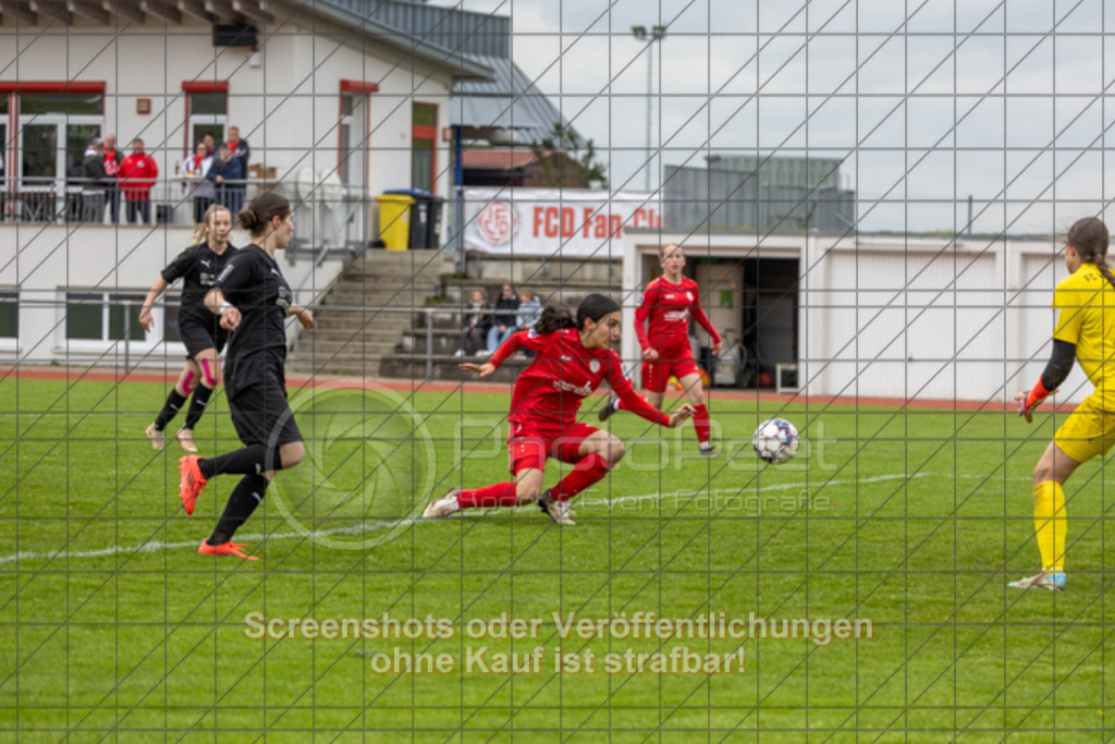 20250426_141039_0153 | Pelin Polat (1.FC Donzdorf #07)1.FC Donzdorf (rot) vs. FC Wittlingen (schwarz), Fussball, EnBW-Oberliga B -Juniorinnen, 20. Spieltag, Saison 2024/2025, Rasenplatz, Lautertal Stadion, Süßener Straße 16, 73072 Donzdorf, 26.04.2025 - 14:00 Uhr,Foto: PhotoPeet-Sportfotografie/Peter Harich