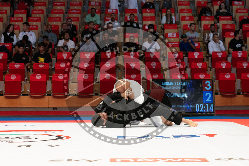 20231106PBB0597 | Fighters compete during the AJP World Master Championship in the Mubadala Arena in Abu Dhabi, Arab United Emirates, on November 6, 2023.