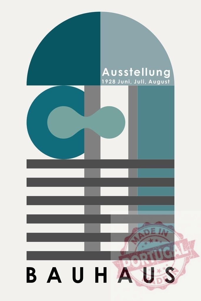 Bauhaus exhibition poster from 1928 with geometric shapes | Bauhaus 1928 exhibition poster featuring abstract geometric elements and typography - Realized with Pictrs.com