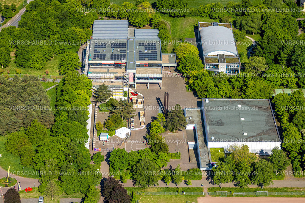 Hamm250500859 | Luftbild, Freiherr-vom-Stein-Gymnasium mit Baustelle, Uentrop, Hamm, Ruhrgebiet, Nordrhein-Westfalen, Deutschland