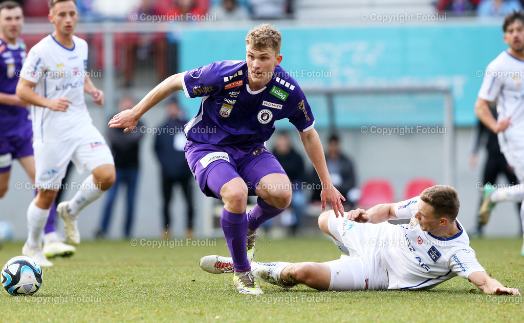 A_LUI_25022024_09 | SPORT,FUSSBALL, ADMIRAL BUNDESLIGA AUSTRIA KLAGENFURT - BLAU WEISS LINZ 25.02.2024 IM BILD :MANUEL BINDER  (KLAGENFURT) UND MANUEL MARANDA (BLAUWEISSLINZ) FOTO:FOTOLUIMW