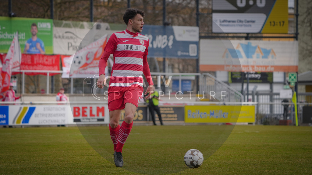 Fußball, Herren, Saison 2025/2026, Regionalliga Nordost, 26. Spieltag, FSV 63 Luckenwalde vs. Greifswalder FC, Samstag 14.03.2026, Werner-Seelenbinder-Stadion Luckenwalde, | Fußball, Herren, Saison 2025/2026, Regionalliga Nordost, 26. Spieltag, FSV 63 Luckenwalde vs. Greifswalder FC, Samstag 14.03.2026, Werner-Seelenbinder-Stadion Luckenwalde, Im Bild: Jannis Farr (Greifswald) - Realisiert mit Pictrs.com