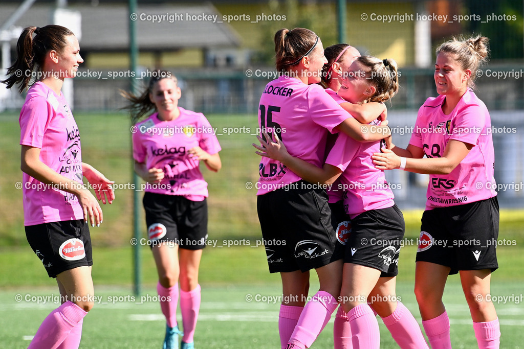 Liwodruck Carinthians Hornets vs. SV Horn 1.10.2023 | Jubel Carinthians Hornets, #18 Laura Therese Kert, #44 Elena Ciccarelli, #17 Vanessa Kraker, #15 Marie Sophie Klocker, #10 Elisa Ciccarelli