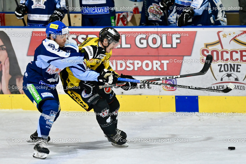 ESC Steindorf vs. MET PHOTOVOLTAIK HORNETS SPITTAL | #92 Ratz Patrick ESC Steindorf, #90 Ogertschnig Joshua EC Hornets Spittal, ESC Steindorf vs. MET PHOTOVOLTAIK HORNETS SPITTAL, ESC Steindorf vs. MET PHOTOVOLTAIK HORNETS SPITTAL am 26.10.2024 in Steindorf (Ossiachersee Halle), Austria, (Photo by Bernd Stefan)