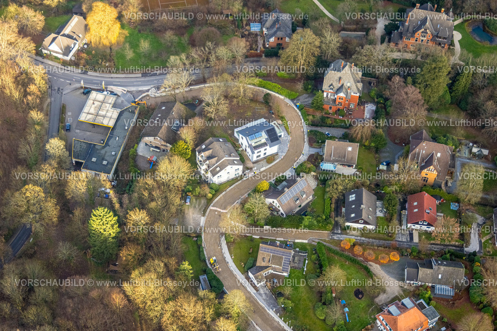 Velbert251200956Langenberg | , Luftbild, Straßenbauarbeiten und S-Kurve Brinker Weg, Langenberg, Velbert, Bergisches Land, Nordrhein-Westfalen, Deutschland