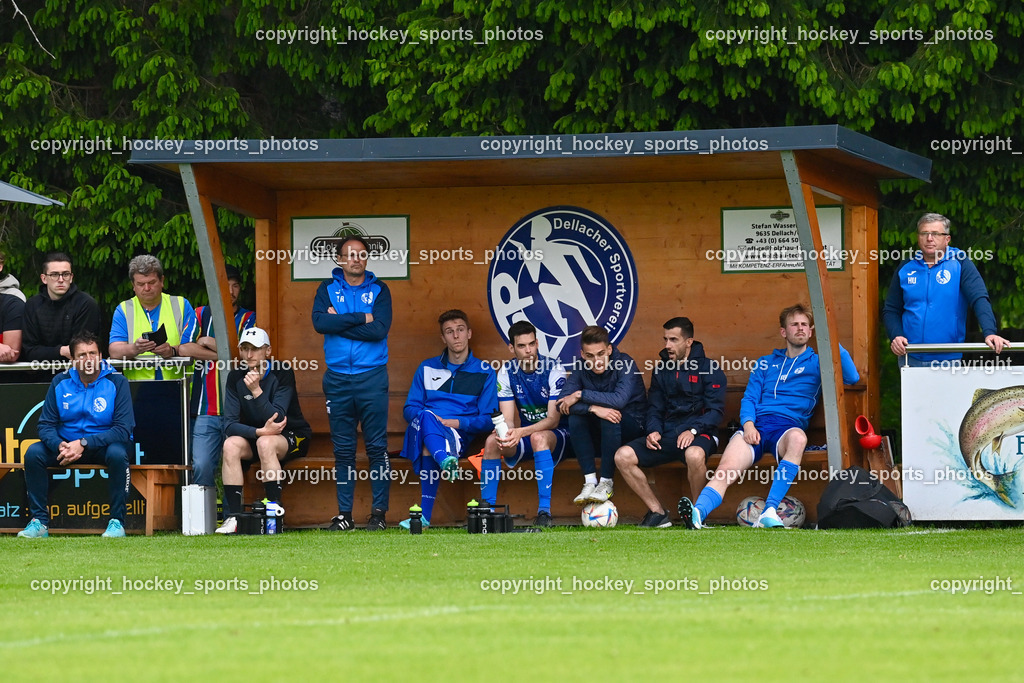SV Dellach Gail vs. SAK 29.5.2023 | Spielerbank SV Dellach, Headcoach SV Dellach Wolfgang Wilscher, Assistentcoach SV Dellach Jakob Wastian