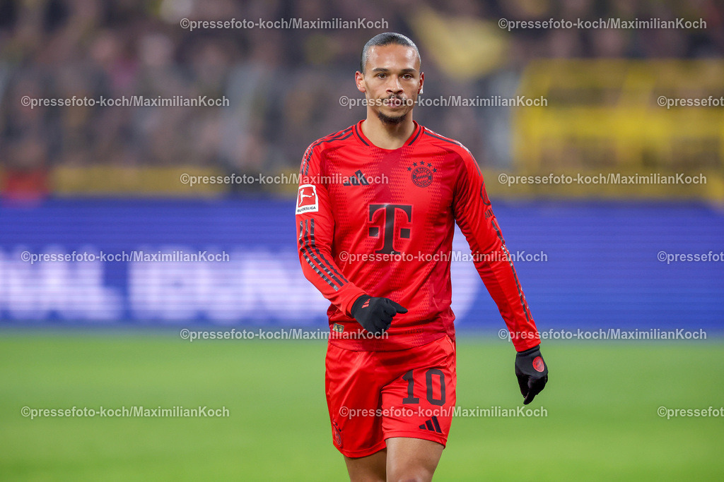 BVB30112401051 | 30.11.2024, Borussia Dortmund - FC Bayern München, 1. Fußball Bundesliga, 12. Spieltag, Signal Iduna Park, Saison 2024 2025: Leroy Sane (Bayern #10)DFB regulations prohibit any use of photographs as image sequences and or quasi-video.