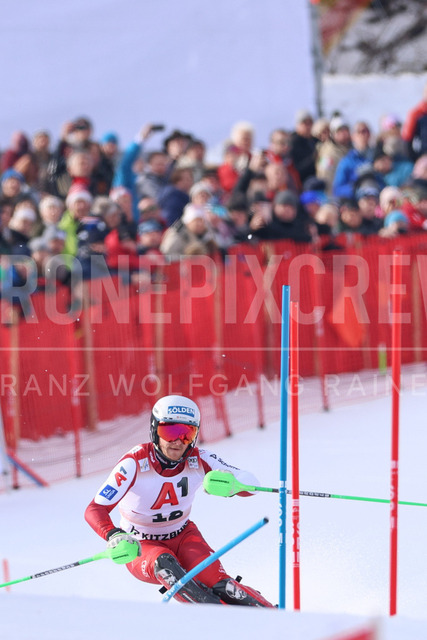 Audi FIS Ski World Cup: Men’s Slalom – Hahnenkamm Race, Kitzbuehel | Kitzbuehel, Austria, 25.Jan.26 - Alpine Skiing - FIS World Cup, Hahnenkamm Race, Slalom, men. The image shows GSTREIN Fabio (AUT, Atomic).