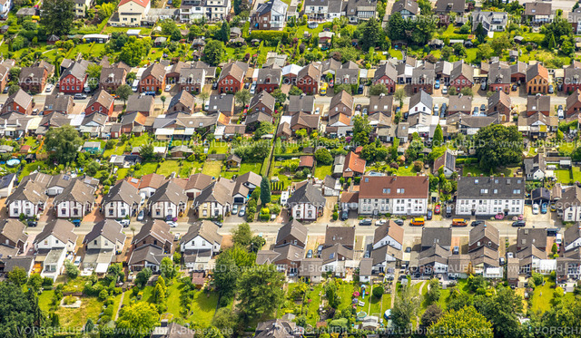 Muelheim240702728 | Luftbild, Reihenhaus Wohnsiedlung Mausegattstraße, Heißen - Süd, Mülheim an der Ruhr, Ruhrgebiet, Nordrhein-Westfalen, Deutschland