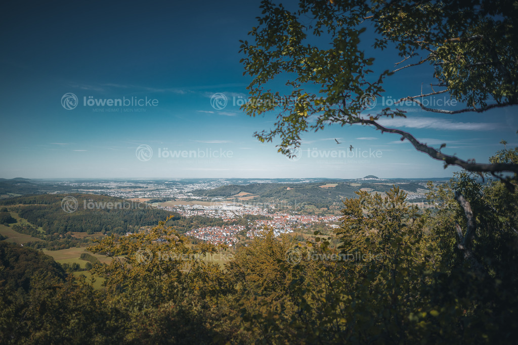 Rötelstein mit Blick über Donzdorf im Sommer | löwenblicke | shop