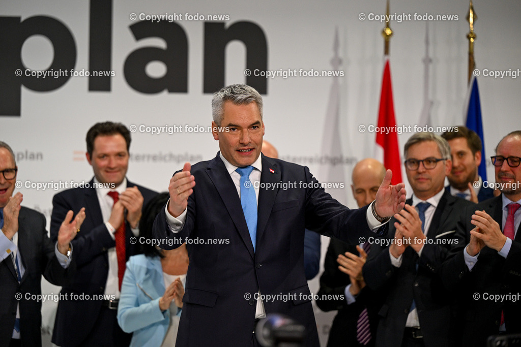Der Oesterreichplan_ OeVP_ Wels_ 26.01.2024-107 | 26.01.2024, Wels, AUT, ÖVP, Der Österreichplan, im Bild BK Karl Nehammer (VP, Bundeskanzler)