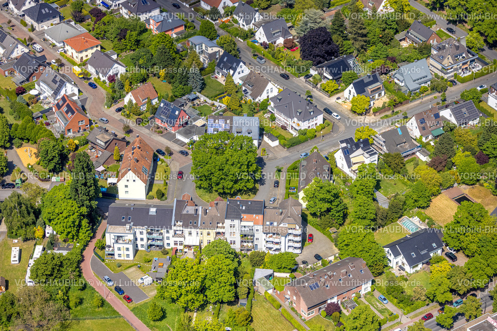 Hamm250500439 | Luftbild, Wohngebiet Kentroper Weg und Baum im Wendehammer Windthorststraße, Mitte, Hamm, Ruhrgebiet, Nordrhein-Westfalen, Deutschland