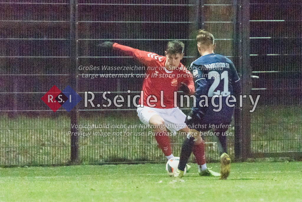 Fußball, Saison 2022/23, Freundschaftsspiel, Hamburger SV II (U21) - SV Eichede, Trainingsplatz am Volksparkstadion (Hamburg), 07.03.2023 | Marc Puchelmann (#22, Eichede)