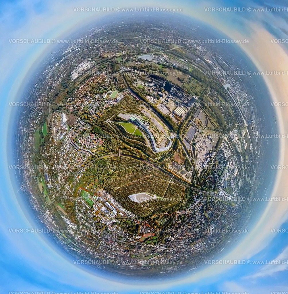 Bottrop20221006_1Tetraeder2 | Luftbild, Tetraeder auf der Halde Beckstraße, alpincenter Bottrop, Fisheye Aufnahme, Fischaugen Aufnahme, 360 Grad Aufnahme, Batenbrock-Nord, Bottrop, Fisheyeaufnahme, Ruhrgebiet, Nordrhein-Westfalen, Deutschland