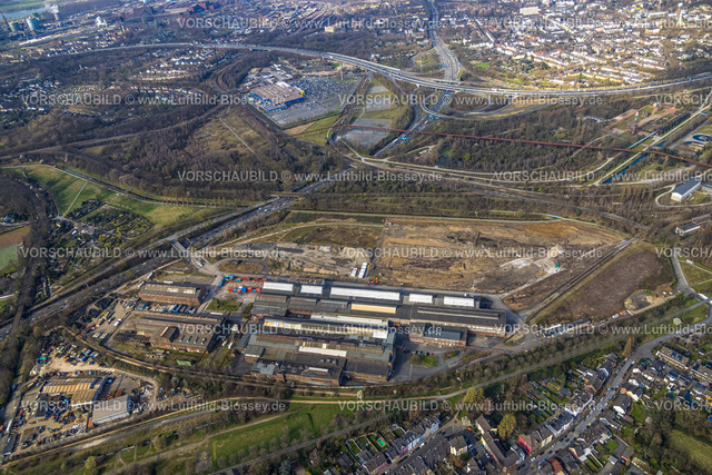 Duisburg240304452 | Luftbild, Gewerbegebiet und Baugelände am 
Landschaftspark Duisburg-Nord, Obermeiderich, Duisburg, Ruhrgebiet, Nordrhein-Westfalen, Deutschland, Duisburg-N