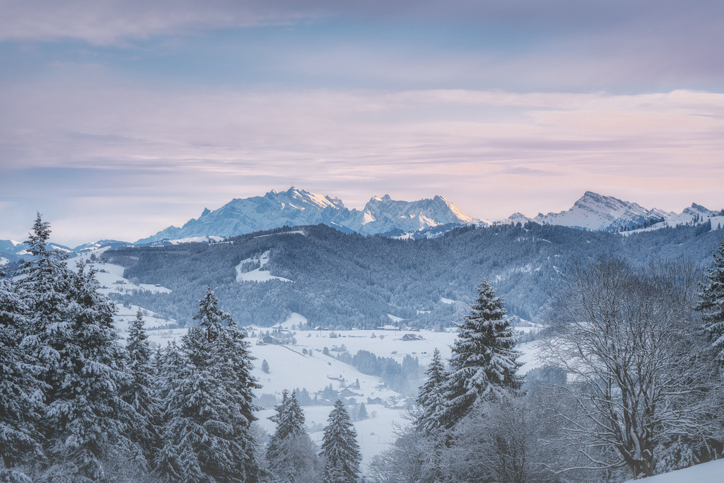 Säntis vom Raten | Wintermorgen mit Sonnenaufgang  - Realisiert mit Pictrs.com