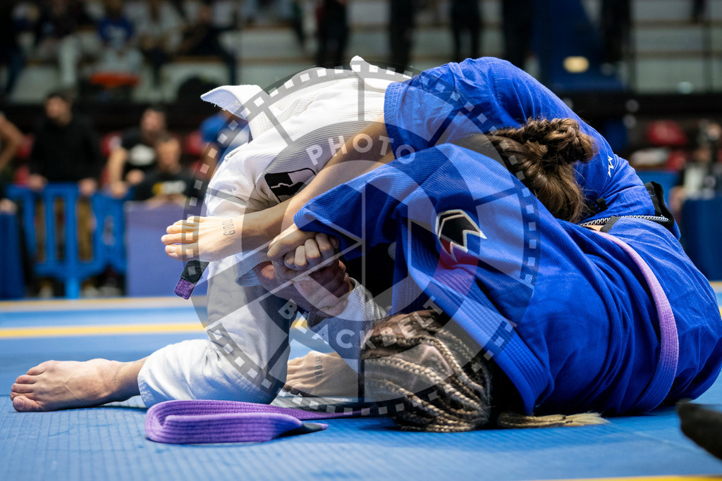 20240125PBB01298 | Fighters compete during the sixth day of the Brazilian Jiu-jitsu European Championship of the IBJJF in Paris, France, on January 25, 2024.