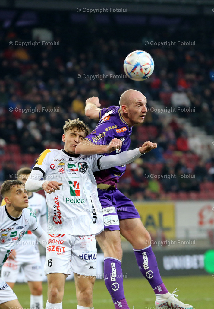 A_LUI_18022023_06 | SPORT,FUSSBALL,ADMIRAL BUNDESLIGA AUSTRIA KLAGENFURT-WOLFSBERGER AC 18.02.2023IM BILD.NICOLAS WIMMER(KLAGENFURT) UND NIKOLAS KONRAD VERATSCHNIK (WOLFSBERG) FOTO.FOTOLUI/MARIO WIMMER