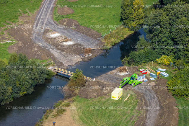 Bestwig220901868 | Luftbild, Brückenbau über den Fluss Ruhr, NSG Ruhrauen, Bestwig, Ruhrgebiet, Nordrhein-Westfalen, Deutschland