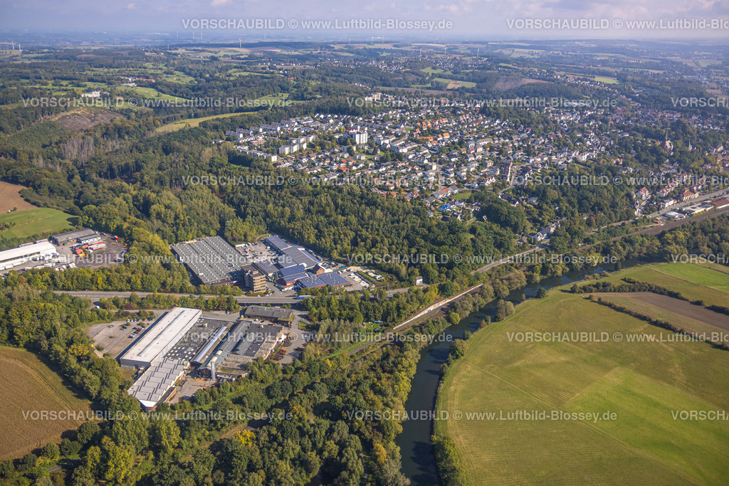 Froendenberg220901046 | Luftbild, Gewerbegebiet Ardeyer Straße, Fröndenberger Drahtwerk GmbH, Schmöle GmbH, Ortsansicht, Fröndenberg, Fröndenberg/Ruhr, Ruhrgebiet, Nordrhein-Westfalen, Deutschland