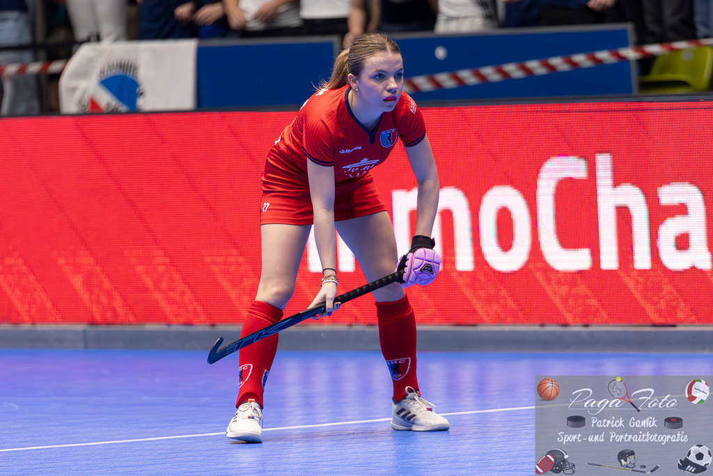 Volvo E.R.B. Final 4 Finale Frauen: Berliner HC - Mannheimer HC, 26.01.2025 | Philine Drumm (Berliner HC #27), Freisteller, Portrait, Porträt, Berliner HC - Mannheimer HC, Frankfurt, Süwag Arena, 26.1.2025 - Realisiert mit Pictrs.com