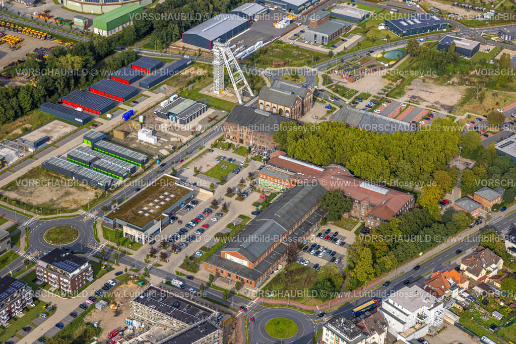 Dorsten230906169 | Luftbild, CreativQuartier Fürst Leopold, ehemals Zeche Schacht 2 Fürst-Leopold mit Fördergerüst, Hervest, Dorsten, Ruhrgebiet, Nordrhein-Westfalen, Deutschland